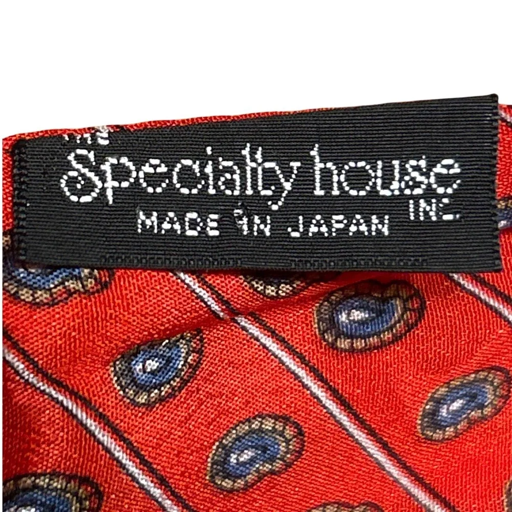 VTG Specialty House‎ 100% Silk Necktie Accessory Red Paisley 2.25